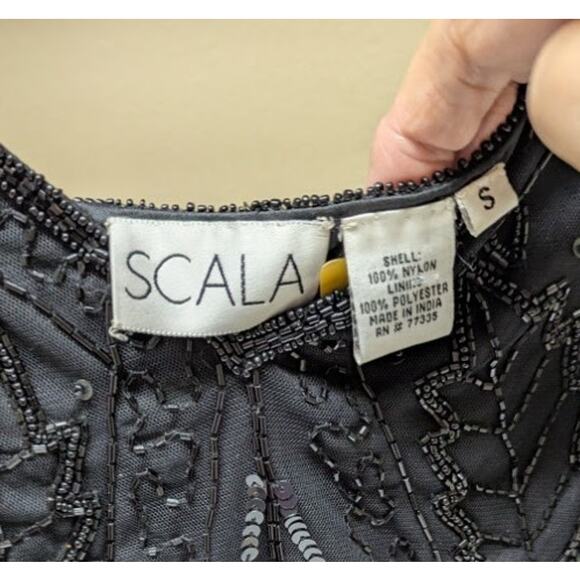 Viintage Scala Beaded Top/blouse S Gatsby,90's,Art deco,Witchy,Flapper,Rare - Picture 7 of 7